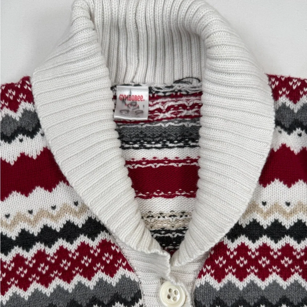 GYMBOREE Girls Fair Isle Knit Cardigan‎ Shawl Collar Holiday Winter S 5/6